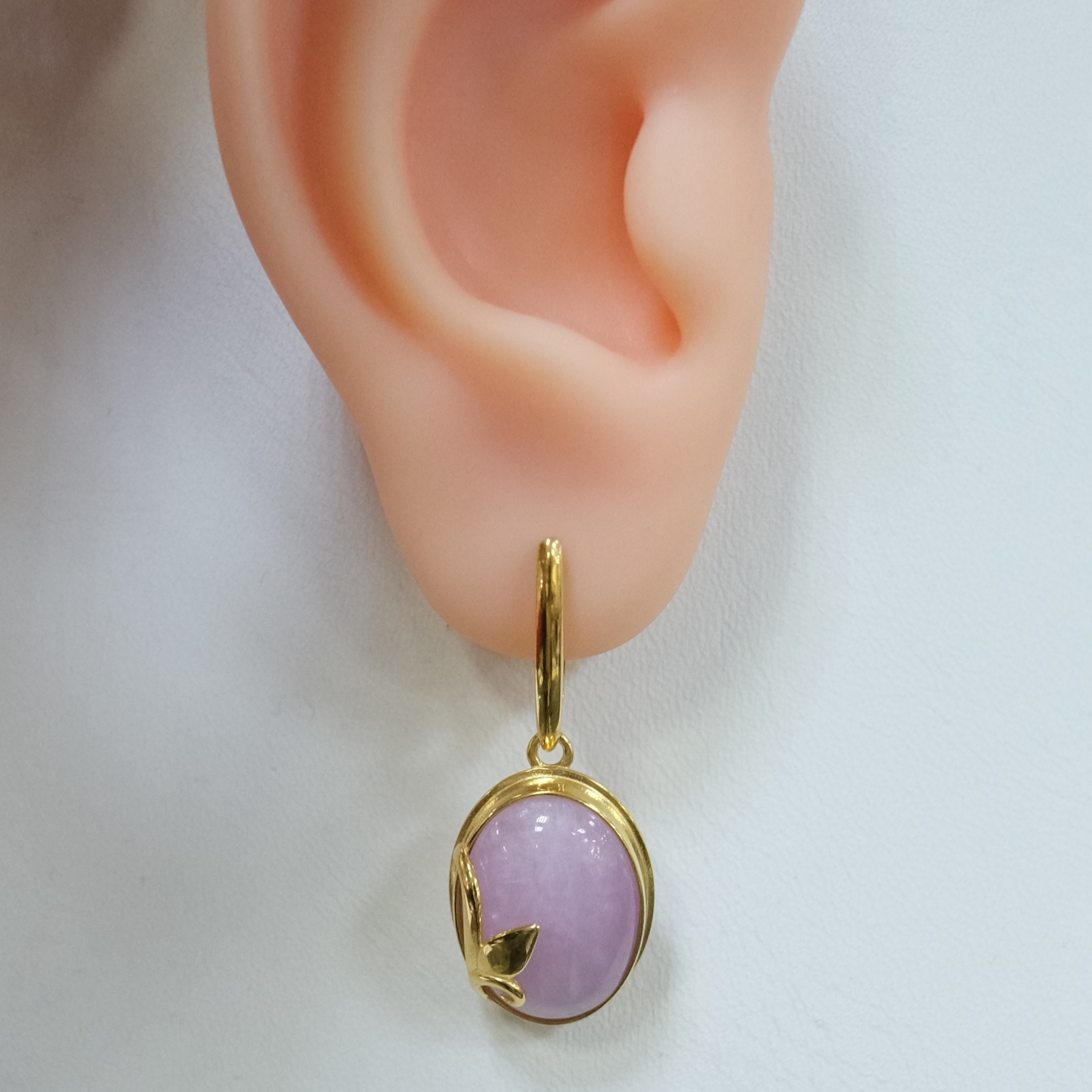 Серебряные серьги с кунцитами